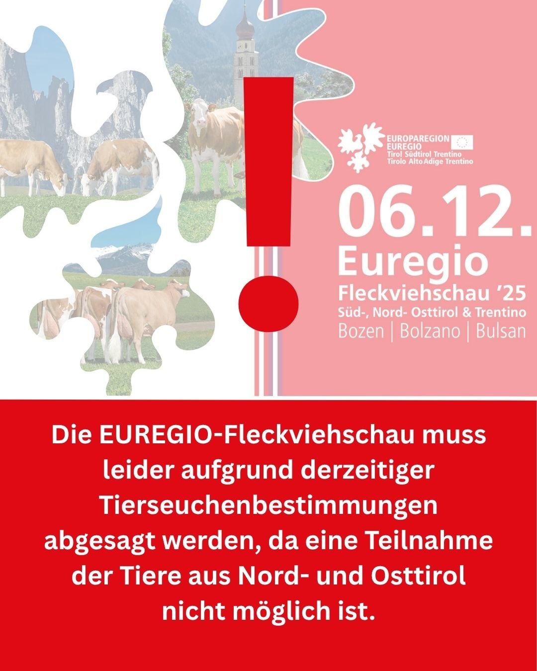 ABSAGE EUREGIO-Fleckviehschau 2025