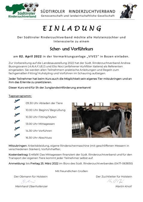 Scher- und Vorführkurs