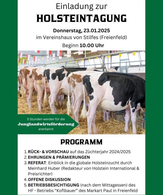 Holsteintagung am Donnerstag, den 23.Jänner 2025