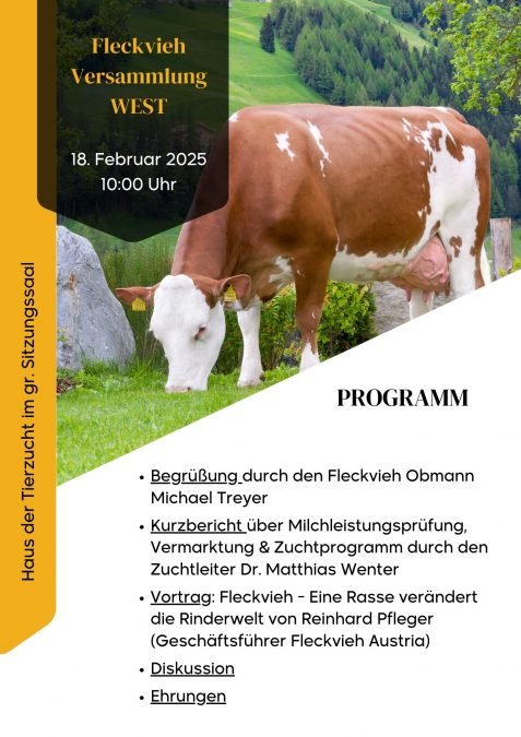 Fleckvieh – Versammlung WEST am Dienstag, den 18. Februar 2025
