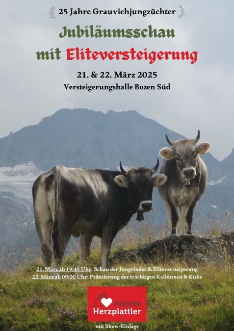 Reihung Grauviehjungzüchter Jubiläumsschau am 21. – 22. März 2025 in Bozen