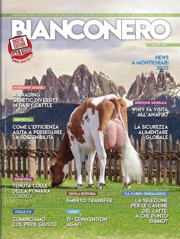 Südtiroler Kuh auf dem Cover der September/Oktober Ausgabe der Fachzeitschrift BiancoNero