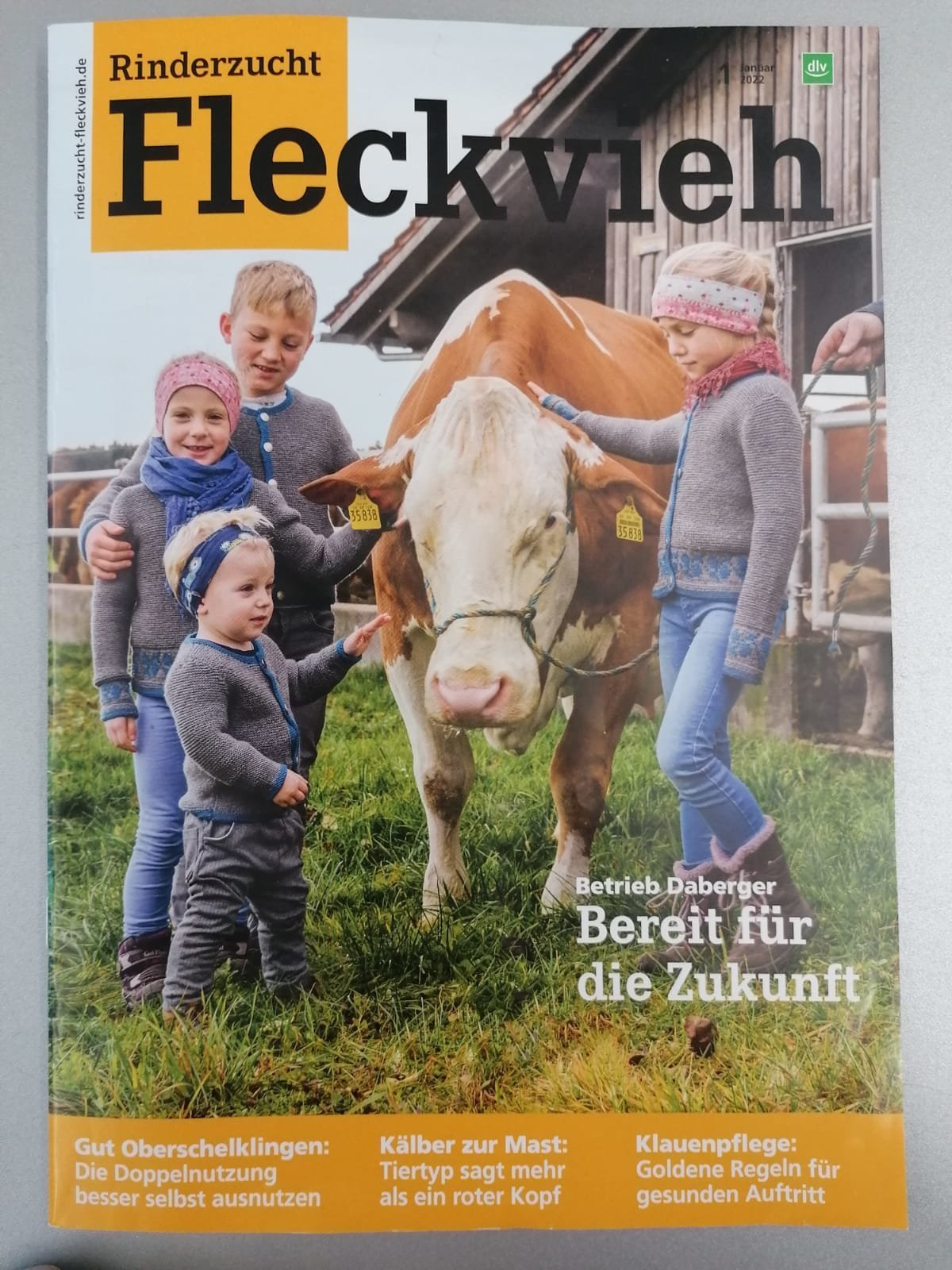 Familie Plunger in der aktuellen Rinderzucht Fleckvieh Zeitschrift